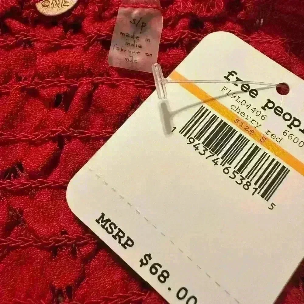 Intimately Free People Adella Cami NWT in Red